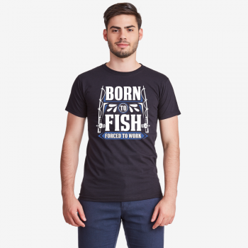Muška crna majica Born to fish Muška crna majica Born to fish