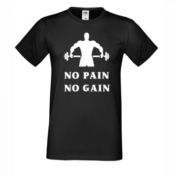 Muška crna majica No Pain No Gain Muška crna majica No Pain No Gain