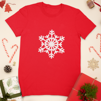 Dječja crvena božićna majica Snowflake Dječja crvena božićna majica Snowflake
