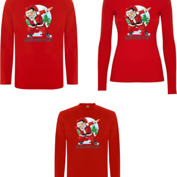 Obiteljski set božićnih majica dugih rukava Party Santa Obiteljski set božićnih majica dugih rukava Party Santa