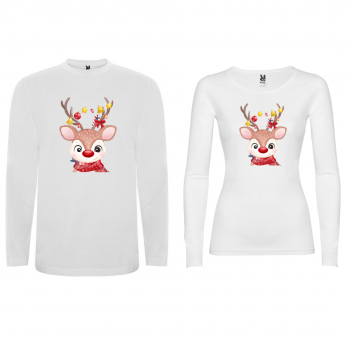 Obiteljski set božićnih majica dugih rukava Baby Deer Obiteljski set božićnih majica dugih rukava Baby Deer