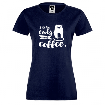 Ženska majica I like cats and coffee Ženska majica I like cats and coffee