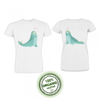 Set bijelih majica za zaljubljene Seals Set bijelih majica za zaljubljene Seals