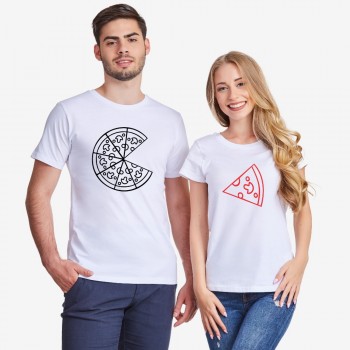 Majice za parove u bijeloj ili crnoj boji Pizza Couple Majice za parove u bijeloj ili crnoj boji Pizza Couple