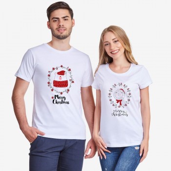 Set bijelih majica za zaljubljene Merry Christmas Couple Set bijelih majica za zaljubljene Merry Christmas Couple