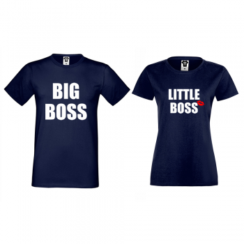 Mornarske majice za parove Big and Little Boss Mornarske majice za parove Big and Little Boss