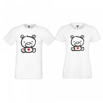 Set bijelih majica za parove Bears Set bijelih majica za parove Bears