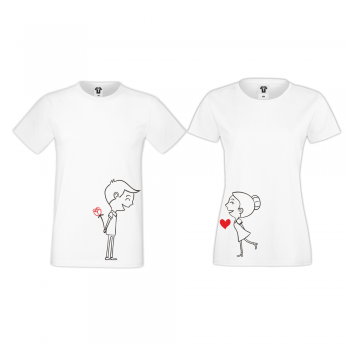 Set bijelih majica za parove Boy and Girl Set bijelih majica za parove Boy and Girl