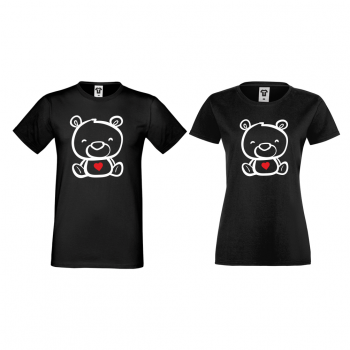 Majice za parove u crnoj boji Bears Majice za parove u crnoj boji Bears