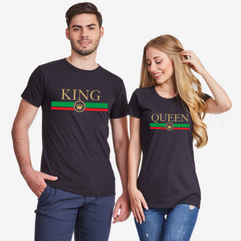 Majice za parove u crnoj boji King - Queen RG