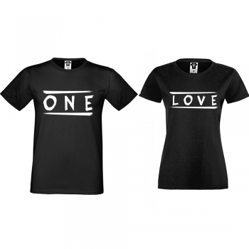 Majice za parove u crnoj boji One Love Majice za parove u crnoj boji One Love