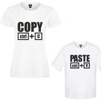 Set Ženska majica i dječja majica Copy - Paste