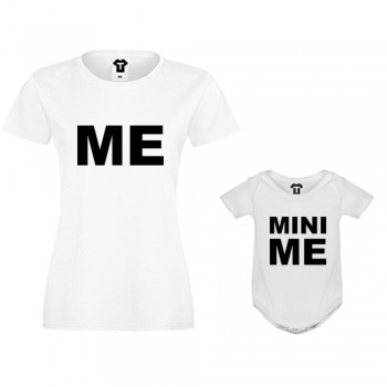 Set u crnoj ili bijeloj boji - ženska majica i dječji body Me and Mini Me Set u crnoj ili bijeloj boji - ženska majica i dječji body Me and Mini Me