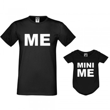 Set u crnoj ili bijeloj boji - muška majica i dječji body Me and Mini Me Set u crnoj ili bijeloj boji - muška majica i dječji body Me and Mini Me