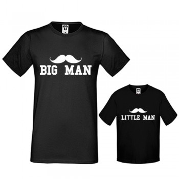 Set muška i dječja majica u crnoj ili bijeloj boji Big and Little Man Mustache Set muška i dječja majica u crnoj ili bijeloj boji Big and Little Man Mustache