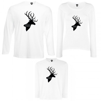 Obiteljski set majica dugih rukava u crnoj ili bijeloj boji Christmas is Coming