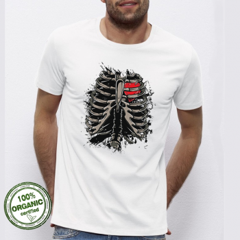 Muška bijela majica s printom Heart Muška bijela majica s printom Heart