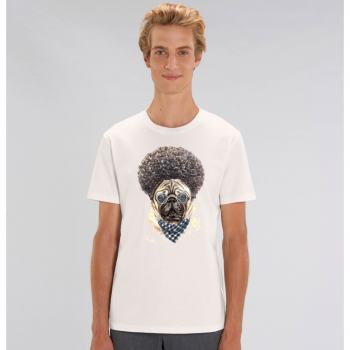 Mu&scaron;ka majica od 100% organskog pamuka u bijeloj boji Afro Dog