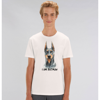 Mu&scaron;ka majica od 100% organskog pamuka u bijeloj boji I am Batman Dog