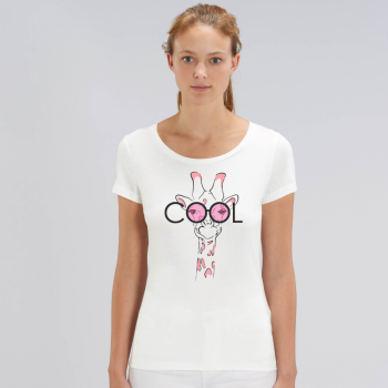Ženska majica od organskog pamuka u bijeloj boji Cool Giraffe
