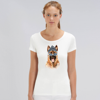 Ženska majica od organskog pamuka u bijeloj boji Gangsta Dog