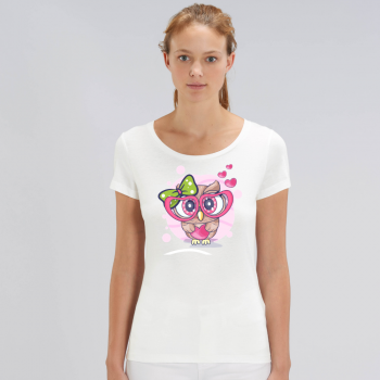 Ženska majica od organskog pamuka u bijeloj boji  Owl in Love