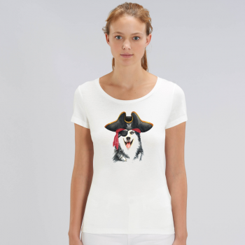 Ženska majica od organskog pamuka u bijeloj boji  Pirate Dog