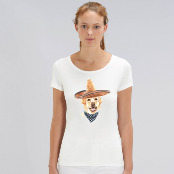 Ženska majica od organskog pamuka u bijeloj boji Sombrero Dog